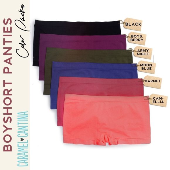 6 Pack Women's Plus Boyshorts Seamless 1X-3X A8+ Fall New NWB - Picture 6 of 7